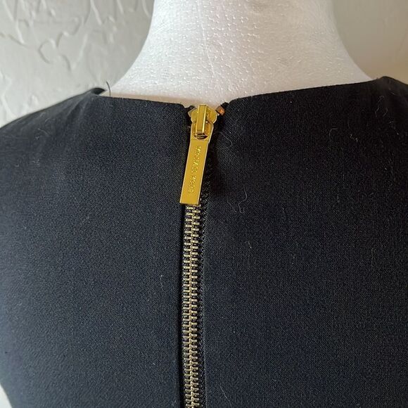 MICHAEL Kors sleeveless black dress peplum style with exposed back zipper. Sz 00 - Picture 5 of 12